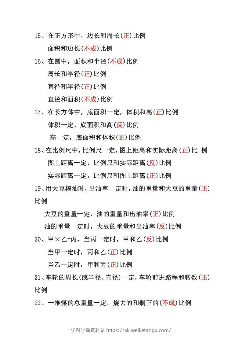 图片[3]-六年级下册数学正反比例专项练习-学科学霸资料站