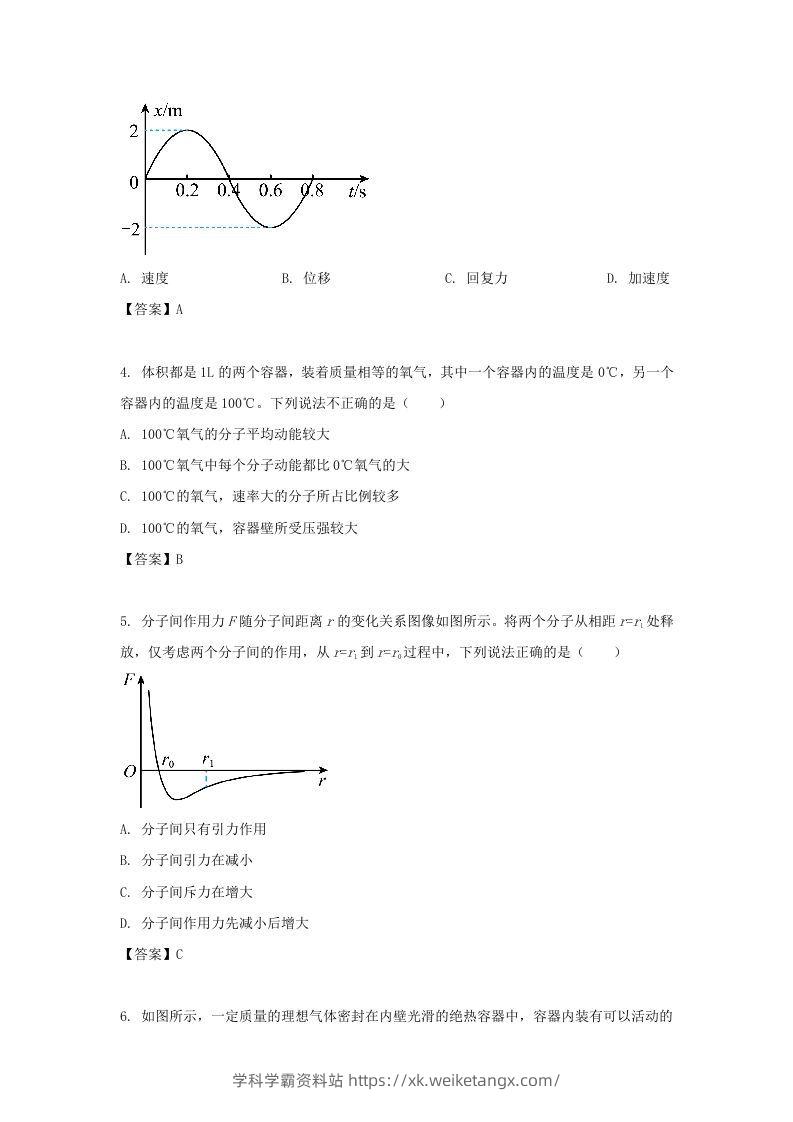 图片[2]-2020-2021年北京市昌平区高二物理下学期期末试题及答案(Word版)-学科学霸资料站