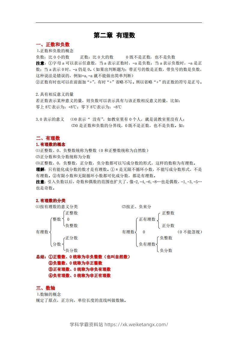 图片[3]-2.苏科版数学七年级上册知识点总结(1)-学科学霸资料站