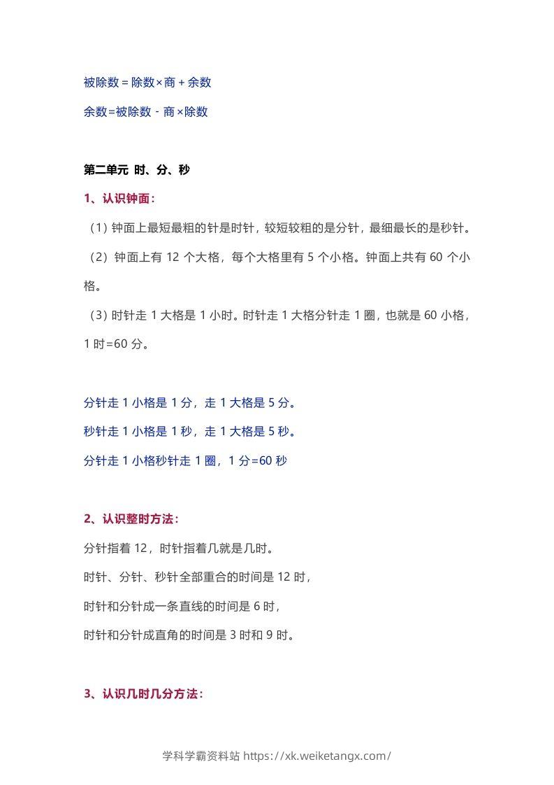 图片[2]-苏教版数学2年级下册数学知识点-学科学霸资料站