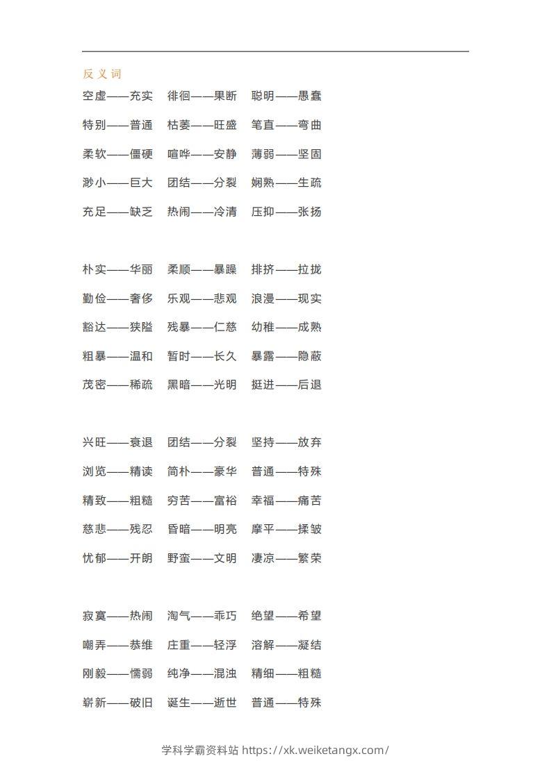 图片[3]-六年级语文下册近义词反义词汇总（部编版）-学科学霸资料站