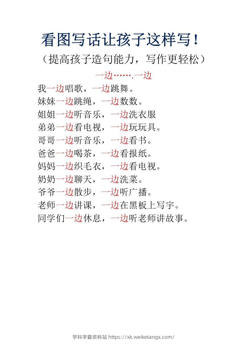 二上语文看图写话让孩子这样写-学科学霸资料站