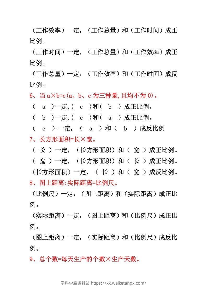 图片[2]-六年级下册正反比例公式归纳总结-学科学霸资料站