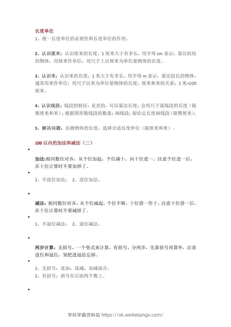 【数学重点知识点汇总预习】二上沪教版-学科学霸资料站