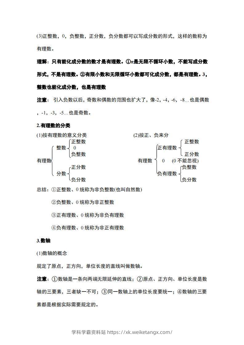 图片[2]-1..人教版七年级上册数学知识点总结-学科学霸资料站