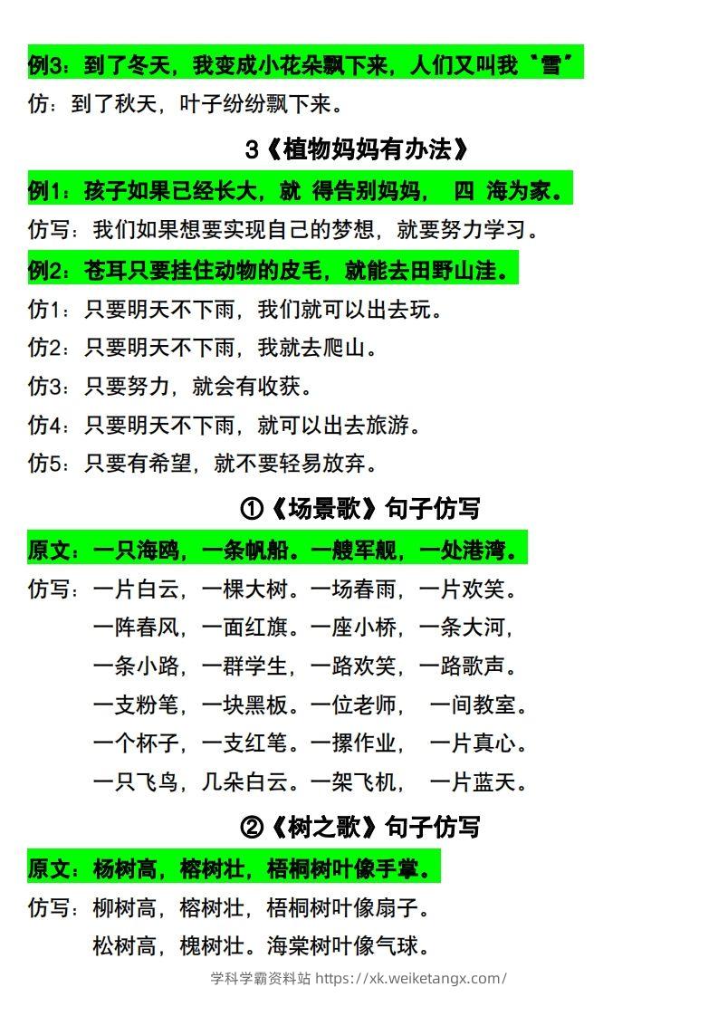 图片[2]-二年级语文上册仿写句子-学科学霸资料站